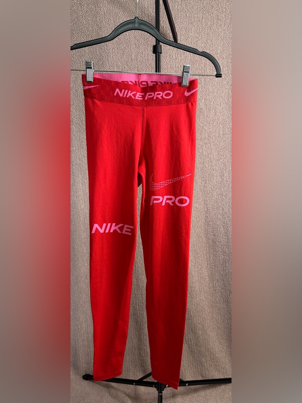 Nike Pro Red Pink Graphic Compression Leggings Women’s XS